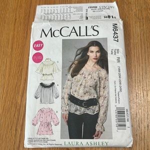 Uncut sewing pattern McCalls M6437 misses/ women’s tops and belt